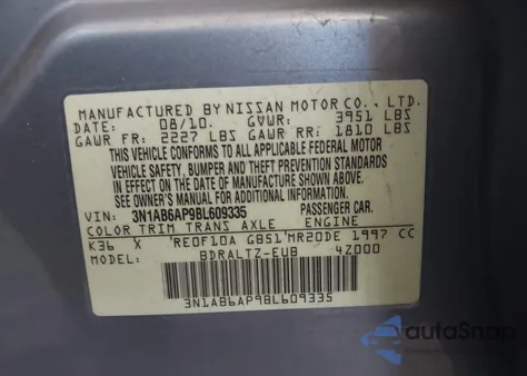 2011 Nissan Sentra 2.0S from USA, damaged, VIN 3N1AB6AP9BL609335